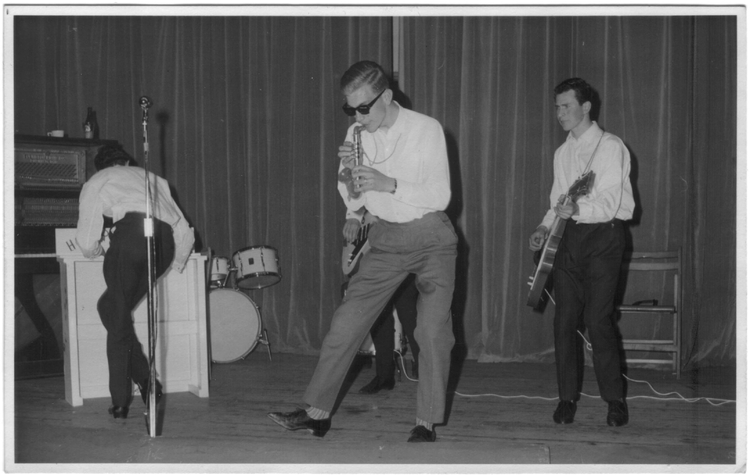 De Hot Rod Rockers met Ramon Sterker (saxofonist), Joop rijnink en Jan Paques Foto: Ramon Sterker, 12 mei 1962 