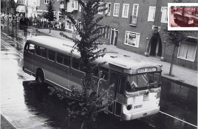 maarse & Kroon Aalsmeerweg 8sept1952 Remproef met M&K bus Aalsmeerweg 8 sept 1952, nav ongeluk. 