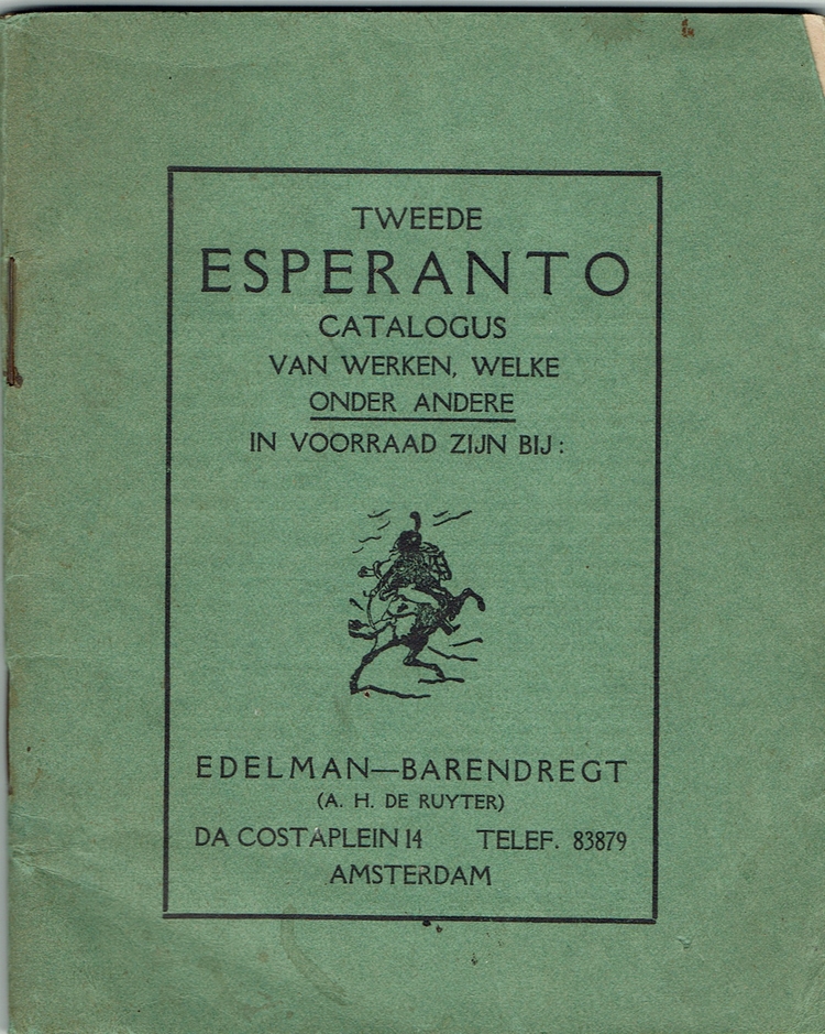 Catalogus met Esperanto-werken in voorraad bij Edelman-Barendregt  
